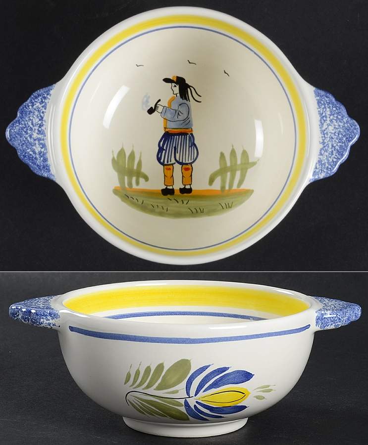 QUI98 Lugged Cereal Bowl by Quimper-1