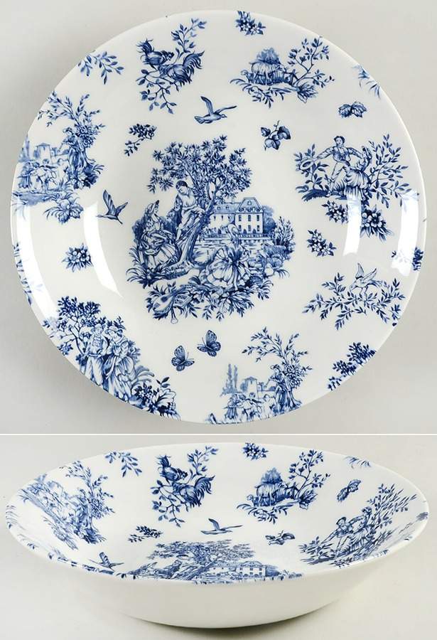 Toile de Jardin Azure Blue Soup/Cereal Bowl by Queen's-1