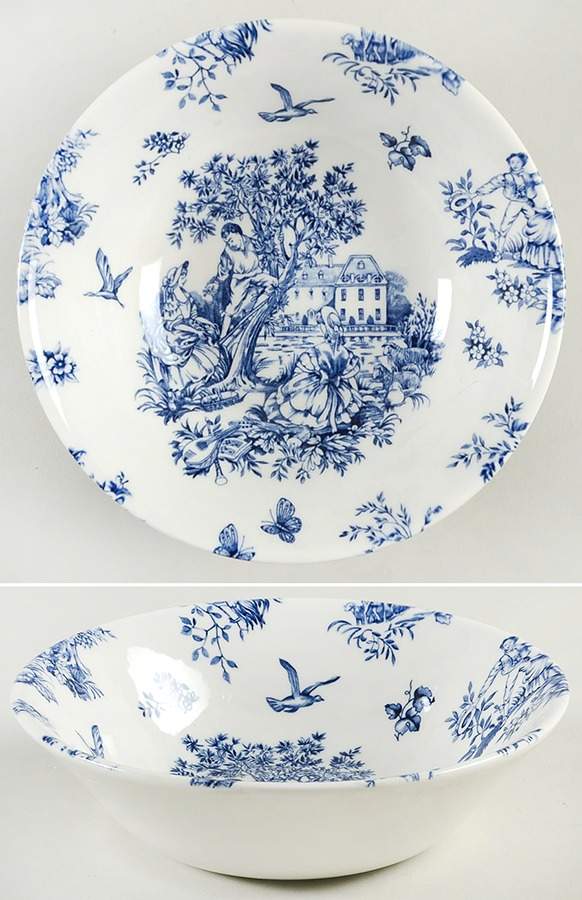 Toile de Jardin Azure Blue Coupe Cereal Bowl by Queen's-1