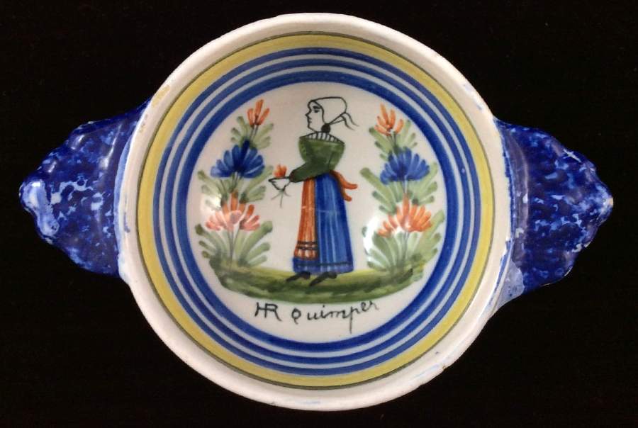 QUI108 Lugged Fruit/Dessert (Sauce) Bowl by Quimper-1