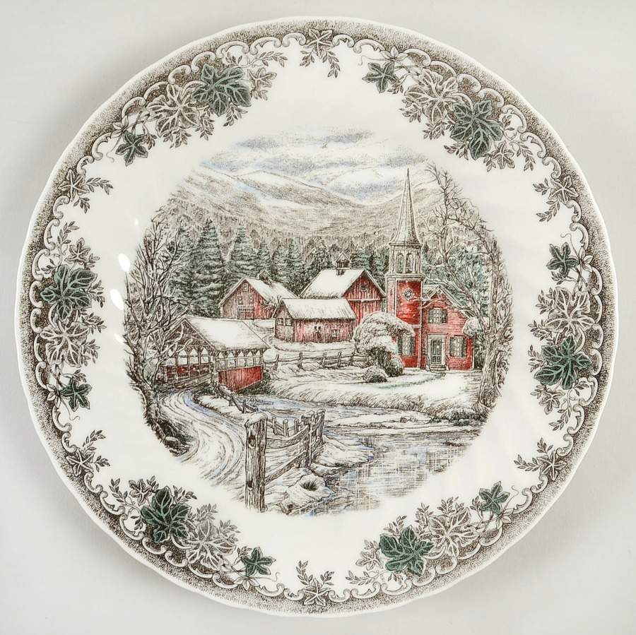 Country Village Dinner Plate by Queen's-1