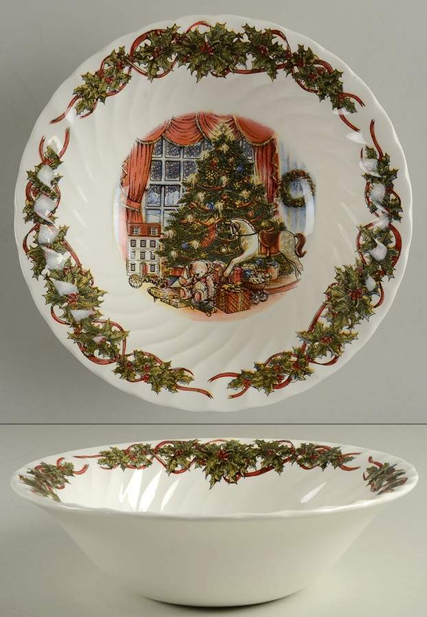 Christmas Morning 9" Round Vegetable Bowl by Queen's-1