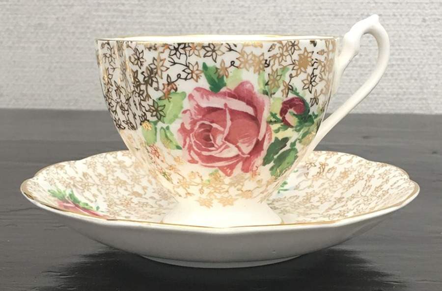 5395 Footed Cup & Saucer Set by Queen Anne (England)-1