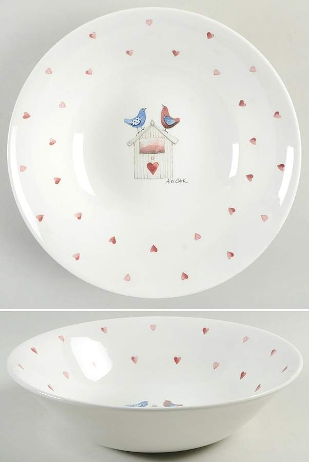 Alex Clark Lovebirds 9" Salad Serving Bowl by Queen's-1