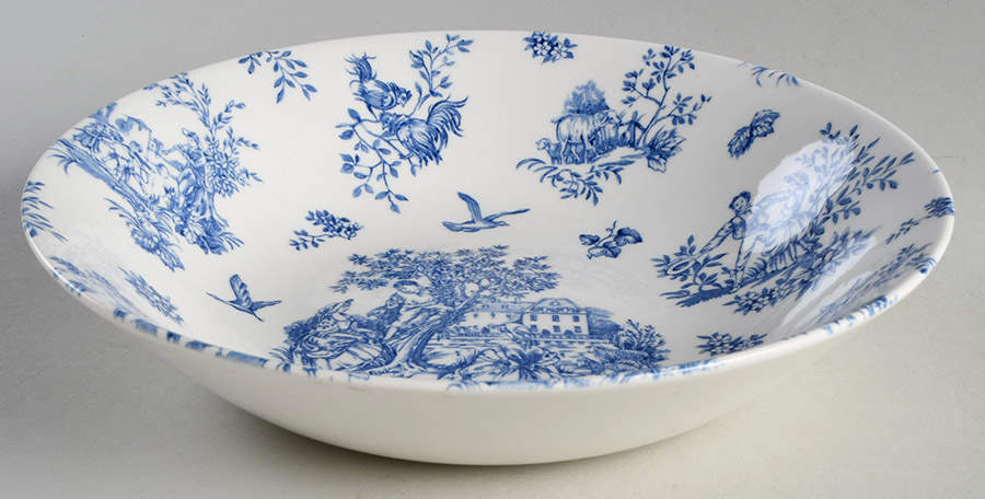 Toile de Jardin Light Blue Coupe Soup Bowl by Queen's-1