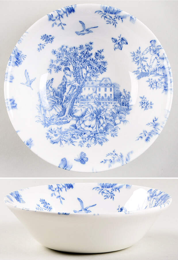 Toile de Jardin Light Blue Coupe Cereal Bowl by Queen's-1