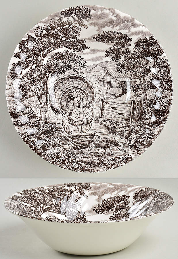 Homestead Turkey 9" Round Vegetable Bowl by Queen's-1