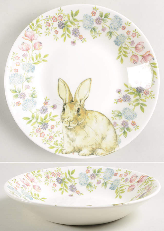 Rabbits Wreath Coupe Soup Bowl by Queen's-1