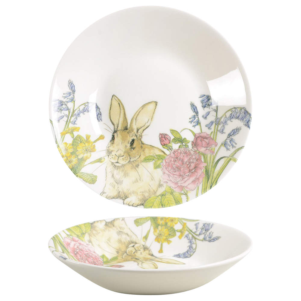 Rabbits Meadow Coupe Soup Bowl by Queen's-1