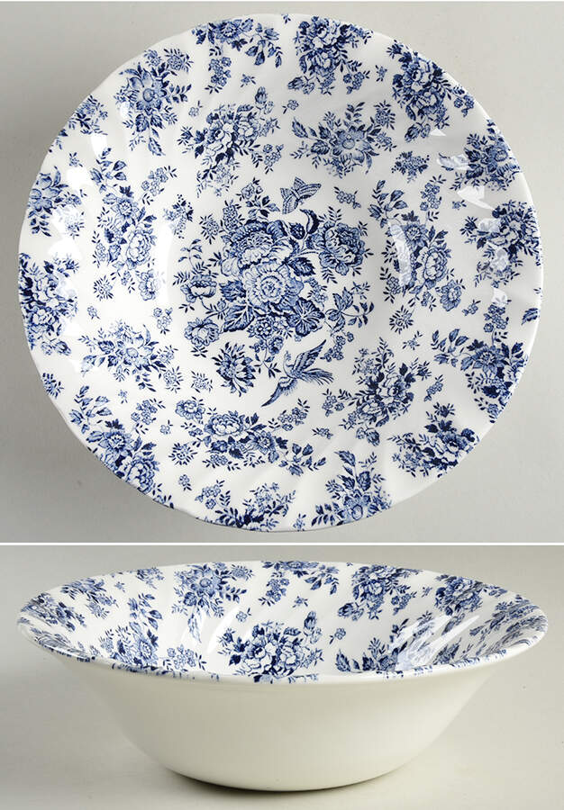 Oriental Garden 9" Round Vegetable Bowl by Queen's-1