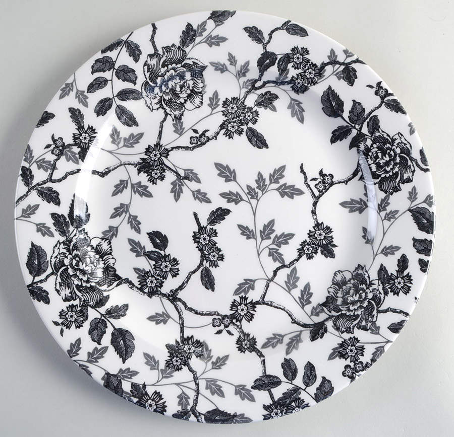 Black Orchid 12" Chop Plate (Round Platter) by Queen's-1