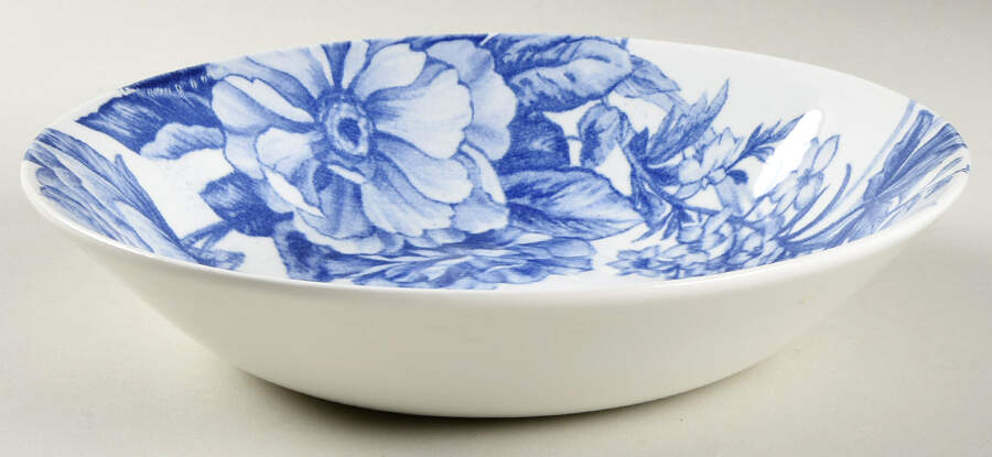 Spring Flourish Blue 9" Soup/Pasta Bowl by Queen's-1
