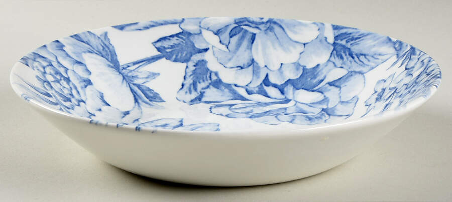 Spring Flourish Blue Coupe Soup Bowl by Queen's-1