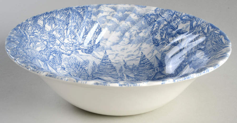 Santa Blue 9" Round Serving Bowl by Queen's-1