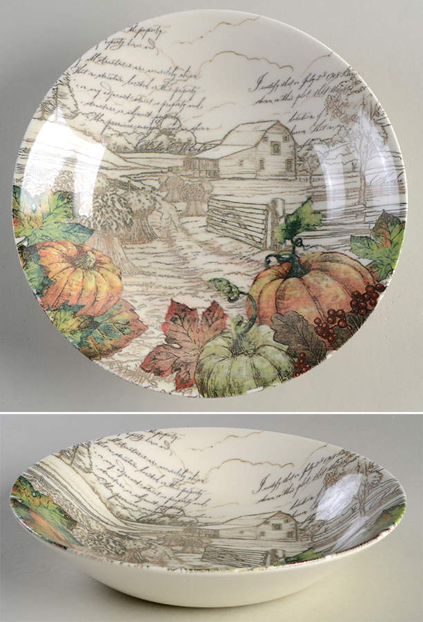 Pumpkin 8" Individual Pasta Bowl by Queen's-1