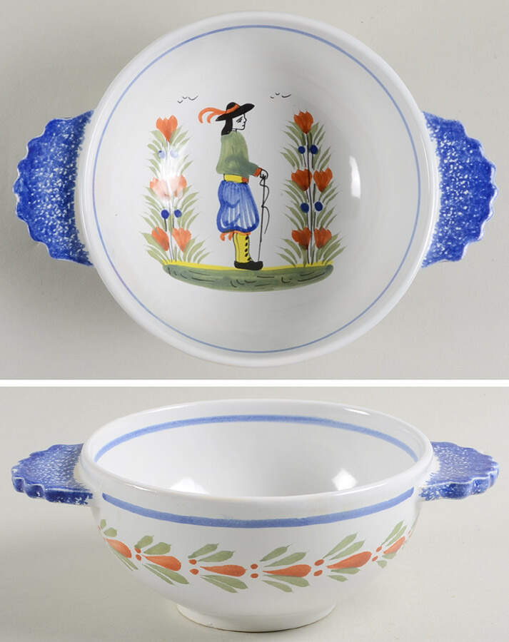 D217 Lugged Cereal Bowl by Quimper-1