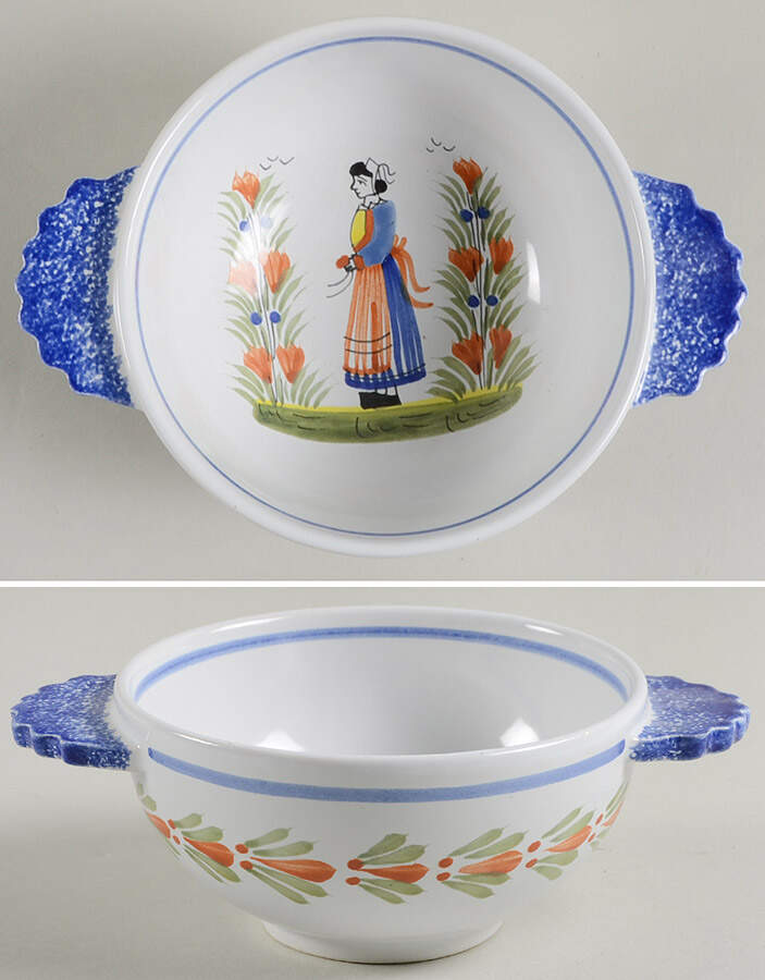 D217 Lugged Cereal Bowl by Quimper-1