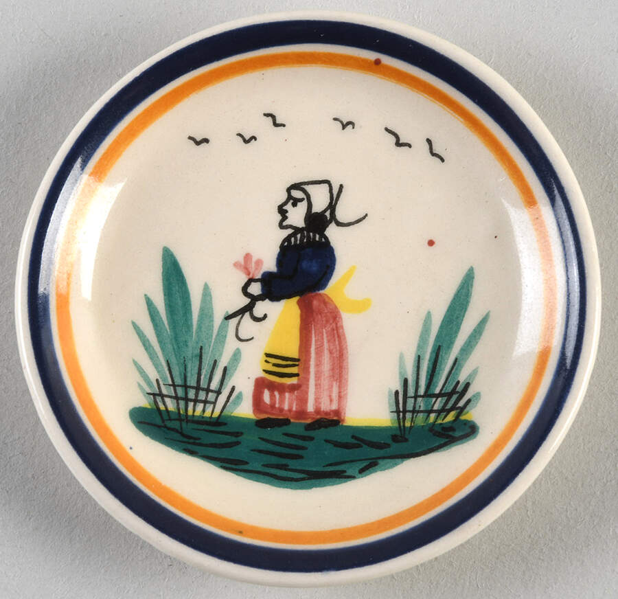 HB Backstamp Giftware Butter Pat by Quimper-1