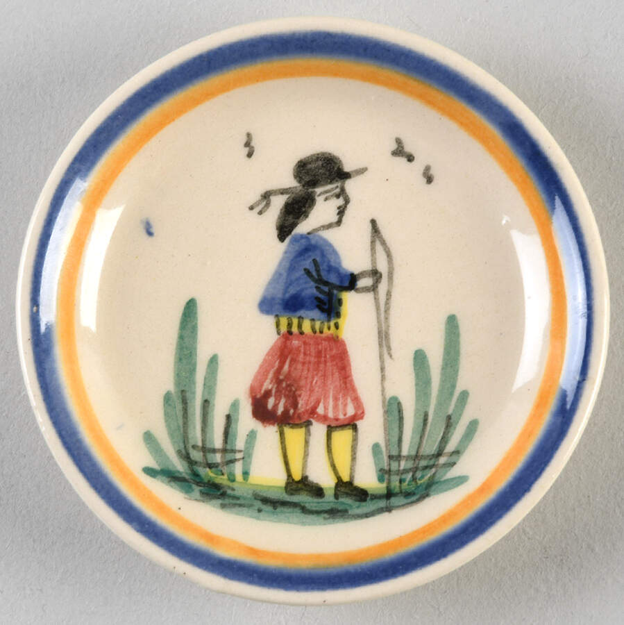 HB Backstamp Giftware Butter Pat by Quimper-1