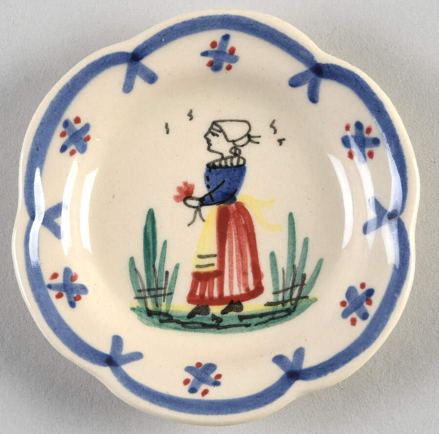 HB Backstamp Giftware Butter Pat by Quimper-1
