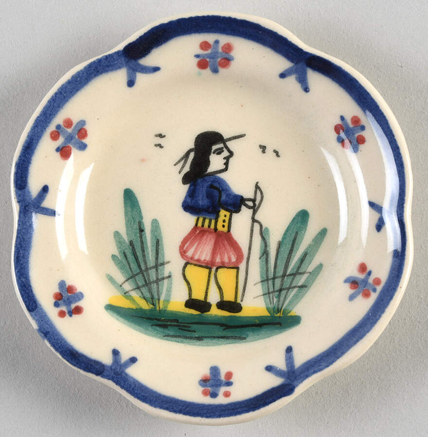 HB Backstamp Giftware Butter Pat by Quimper-1