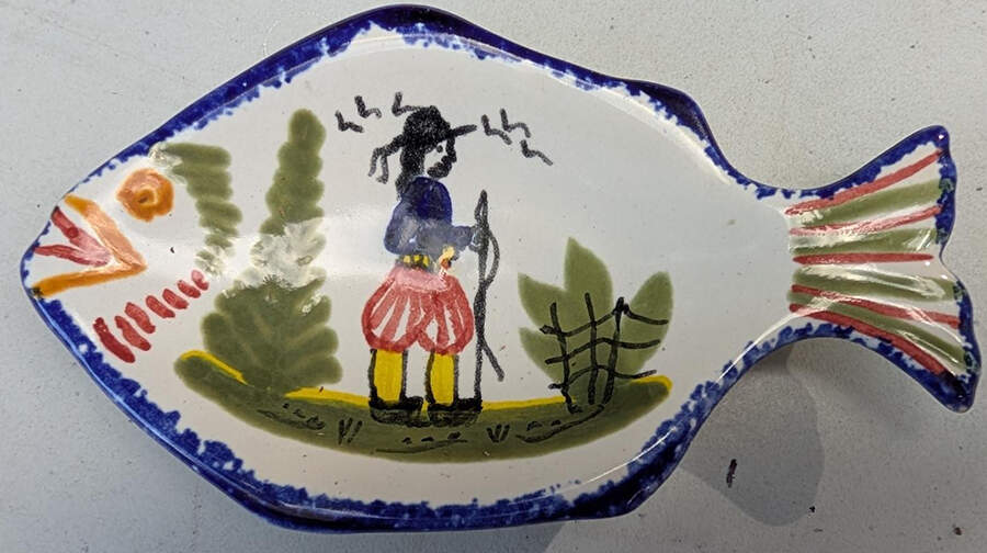 HB Backstamp Giftware Butter Pat by Quimper-1