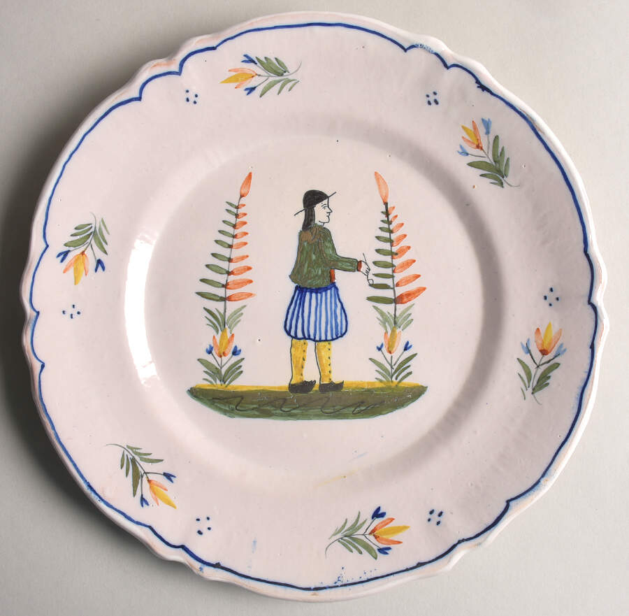 HR or Henriot Backstamp Giftware Salad Plate by Quimper-1