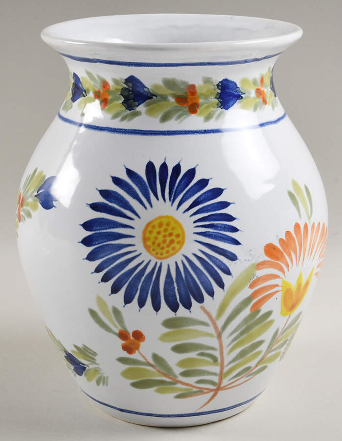 HR or Henriot Backstamp Giftware 8" Vase by Quimper-1