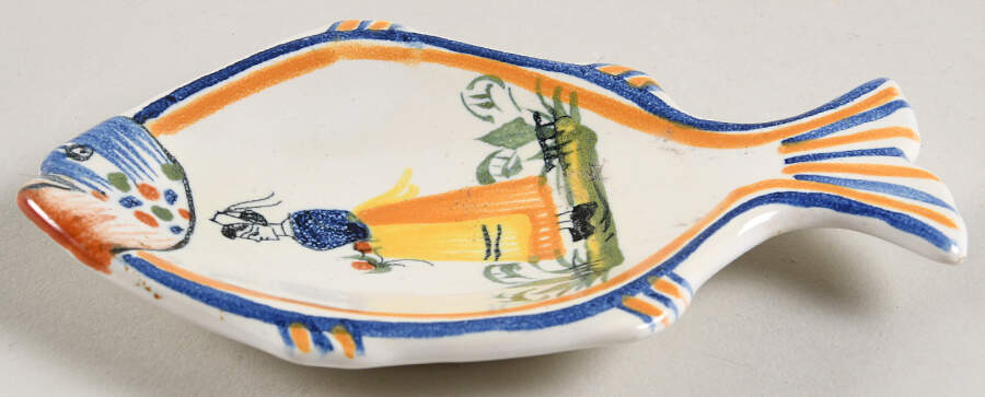 HR or Henriot Backstamp Giftware Spoon Rest/Holder (Holds 1 Spoon) by Quimper-1
