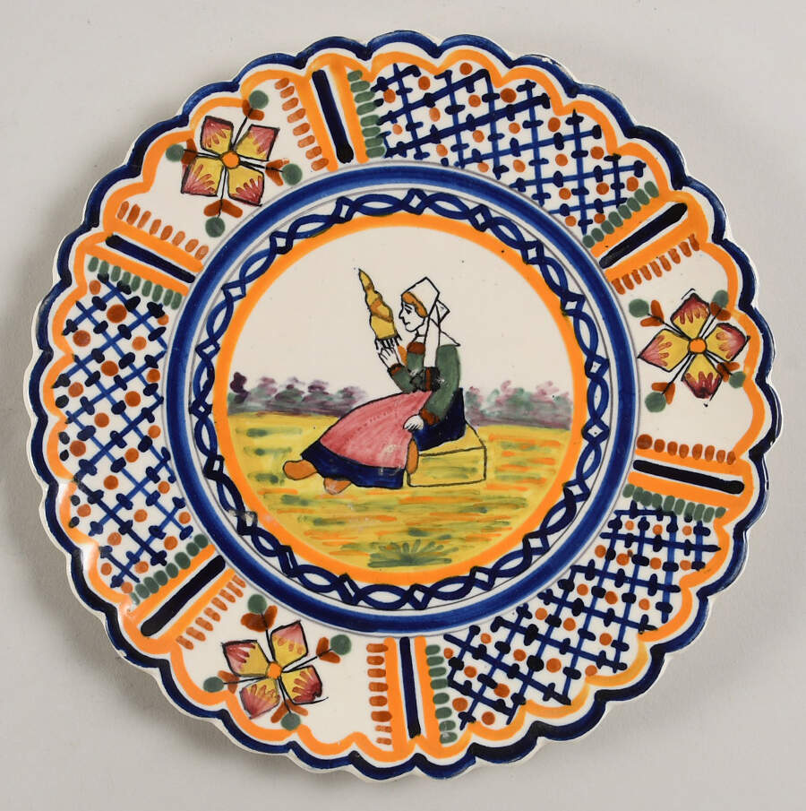 HR or Henriot Backstamp Giftware Appetizer Plate by Quimper-1