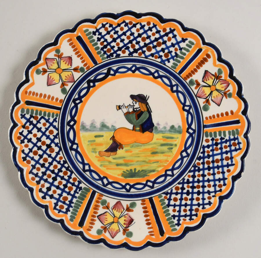 HR or Henriot Backstamp Giftware Appetizer Plate by Quimper-1