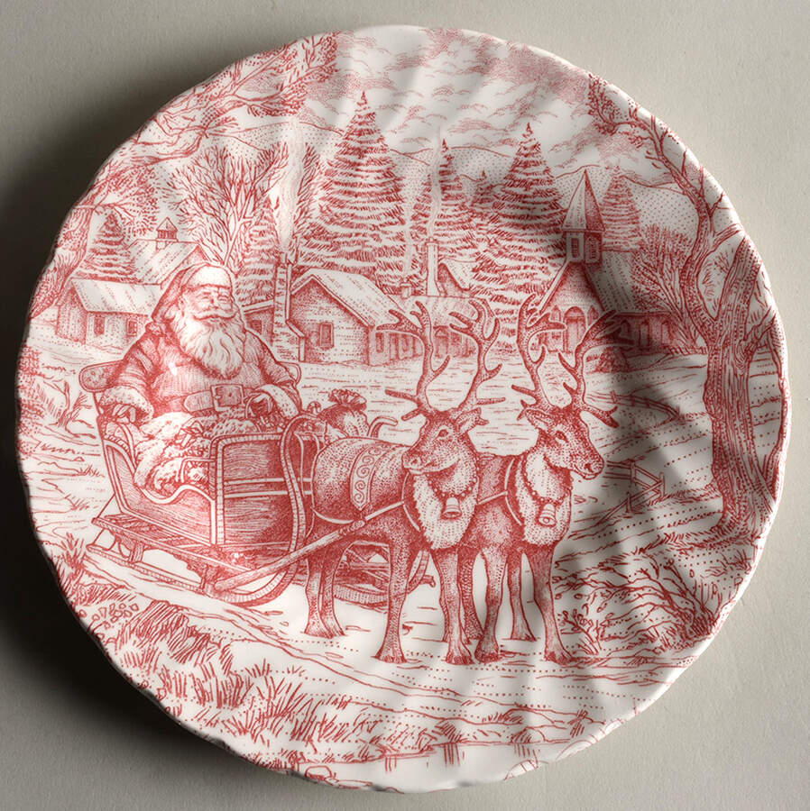 Santa Red Salad Plate by Queen's-1