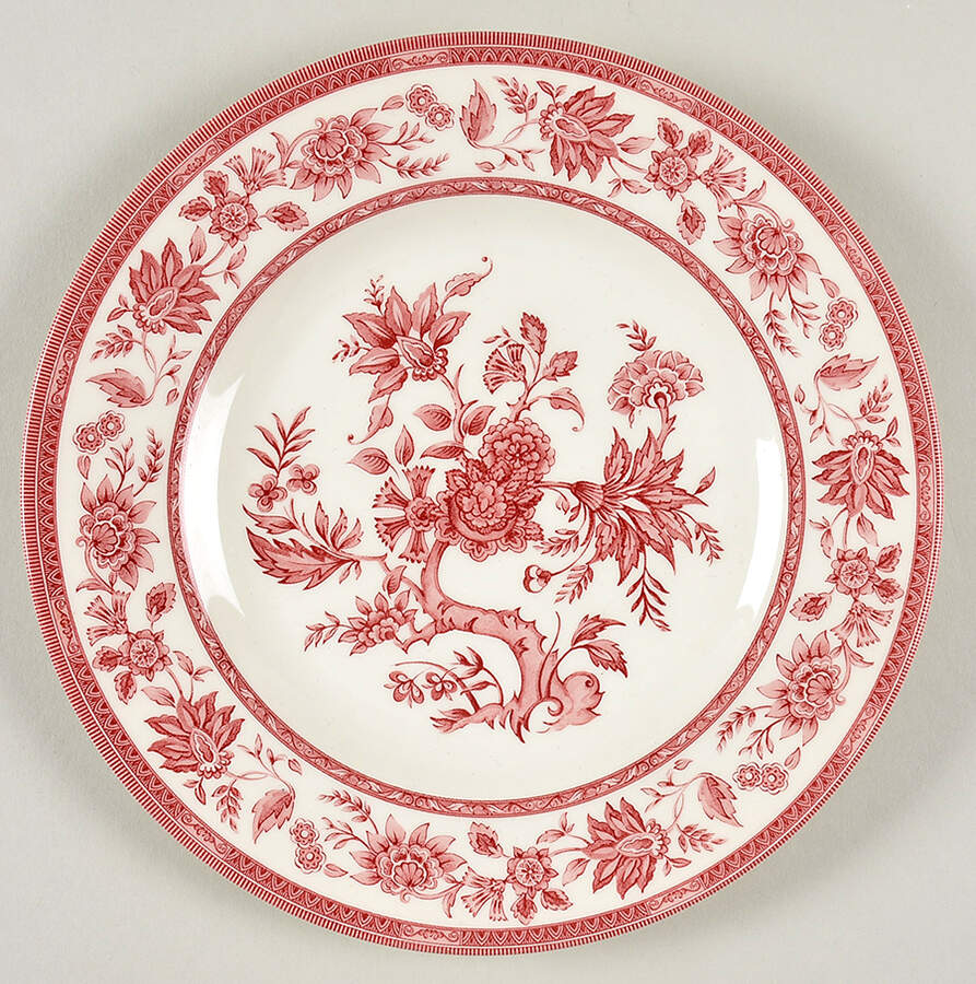 Indian Tree Red Salad Plate by Queen's-1