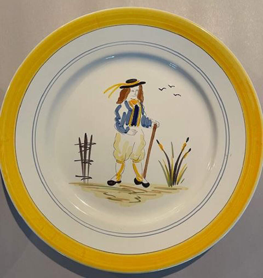 Pierre Deux (Lady Or Man Center) Dinner Plate by Quimper-1