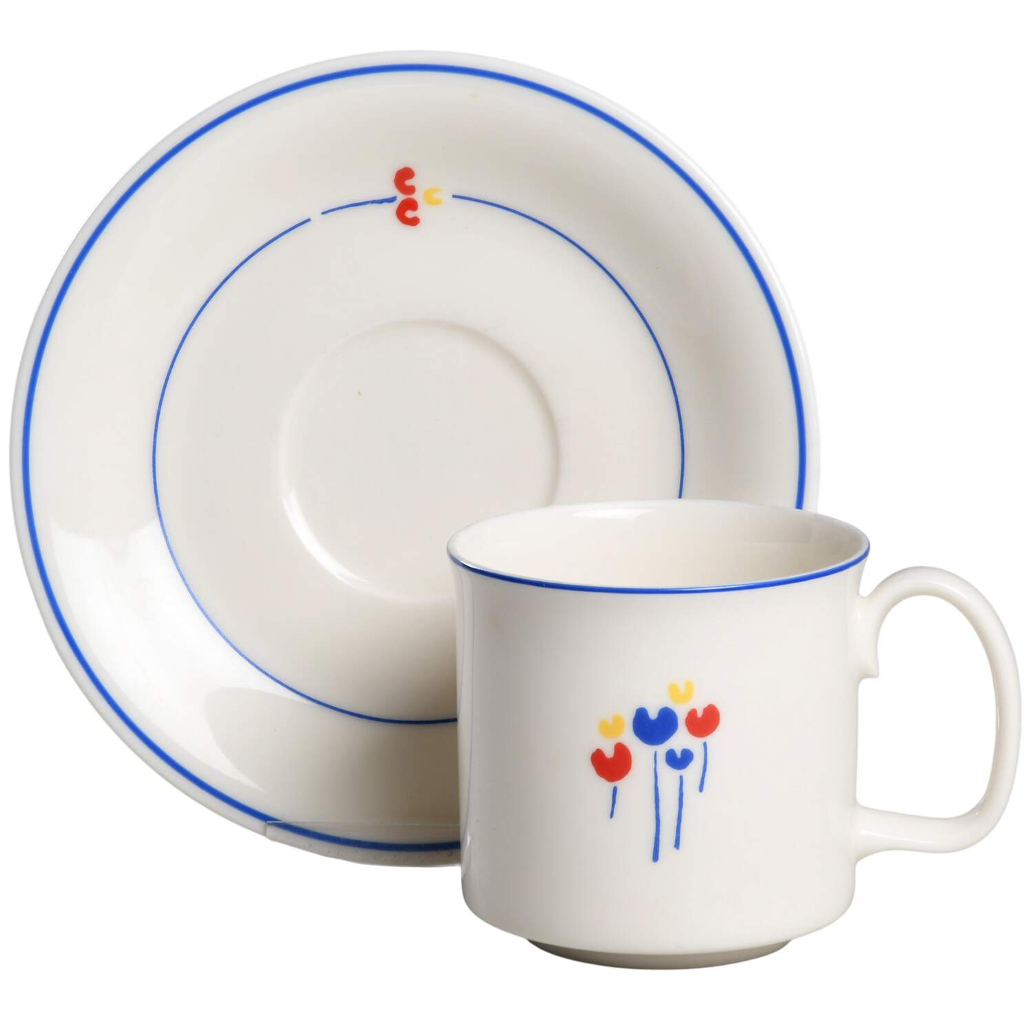 Tulips Flat Cup & Saucer Set by Riva Designs-1