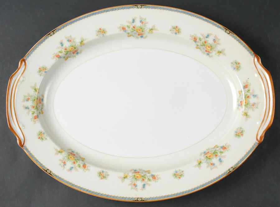 RO67 16" Oval Serving Platter by Rose (Japan)-1