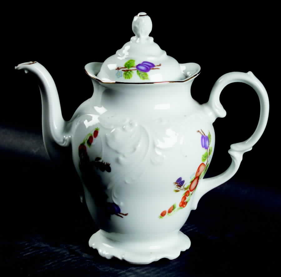 Fruit Garland Coffee Pot & Lid by Royal Kent (Poland)-1