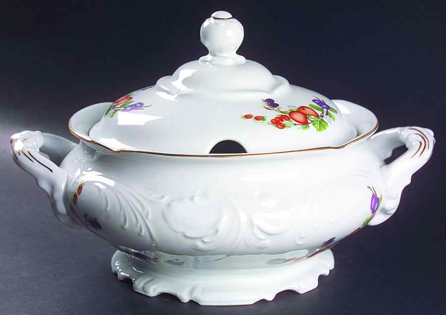 Fruit Garland Tureen &  Lid by Royal Kent (Poland)-1