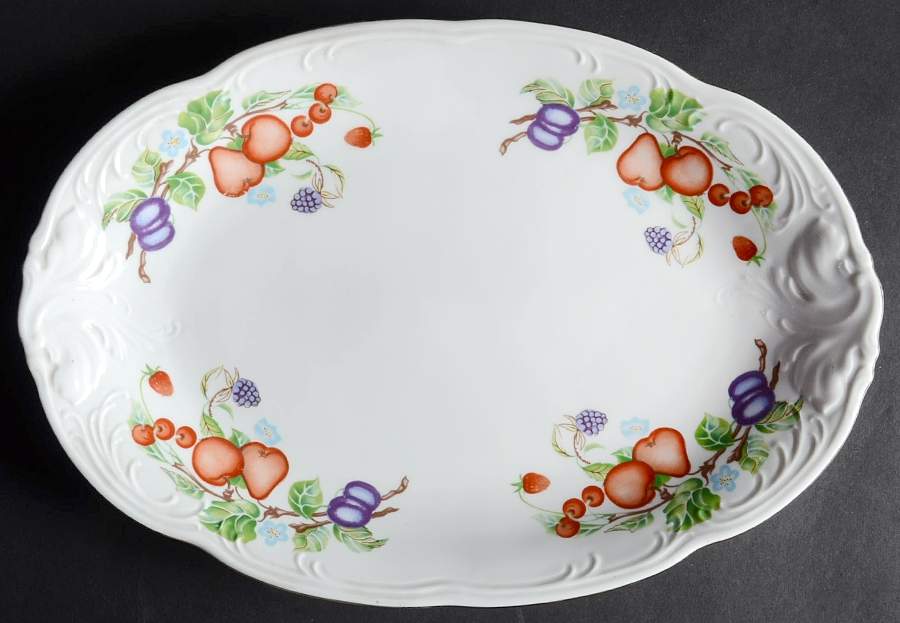Fruit Garland 13" Oval Serving Platter by Royal Kent (Poland)-1