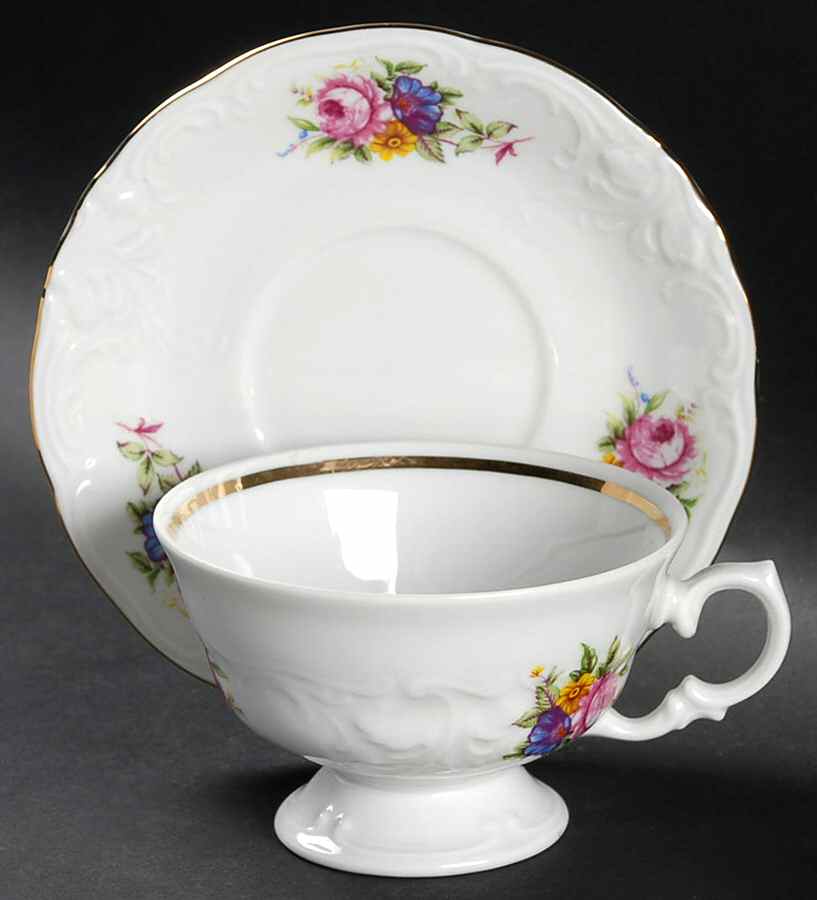 RKT6 Footed Cup & Saucer Set by Royal Kent (Poland)-1