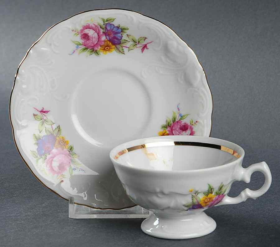 RKT6 Footed Demitasse Cup & Saucer Set by Royal Kent (Poland)-1