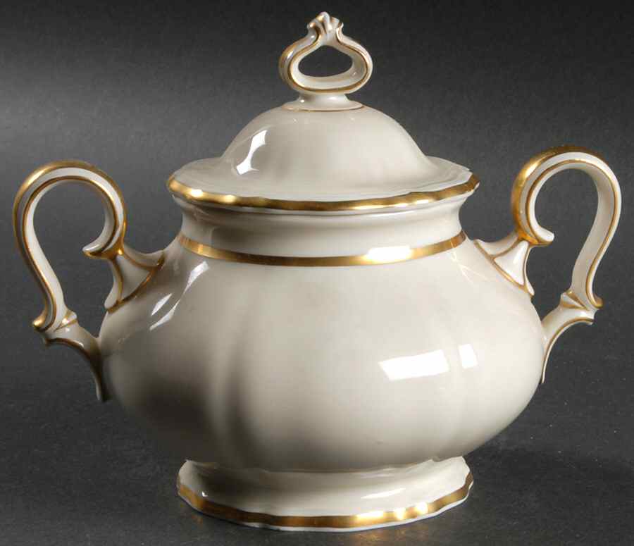 1129 (Chippendale, Cream) Sugar Bowl & Lid by Rosenthal - Continental-1