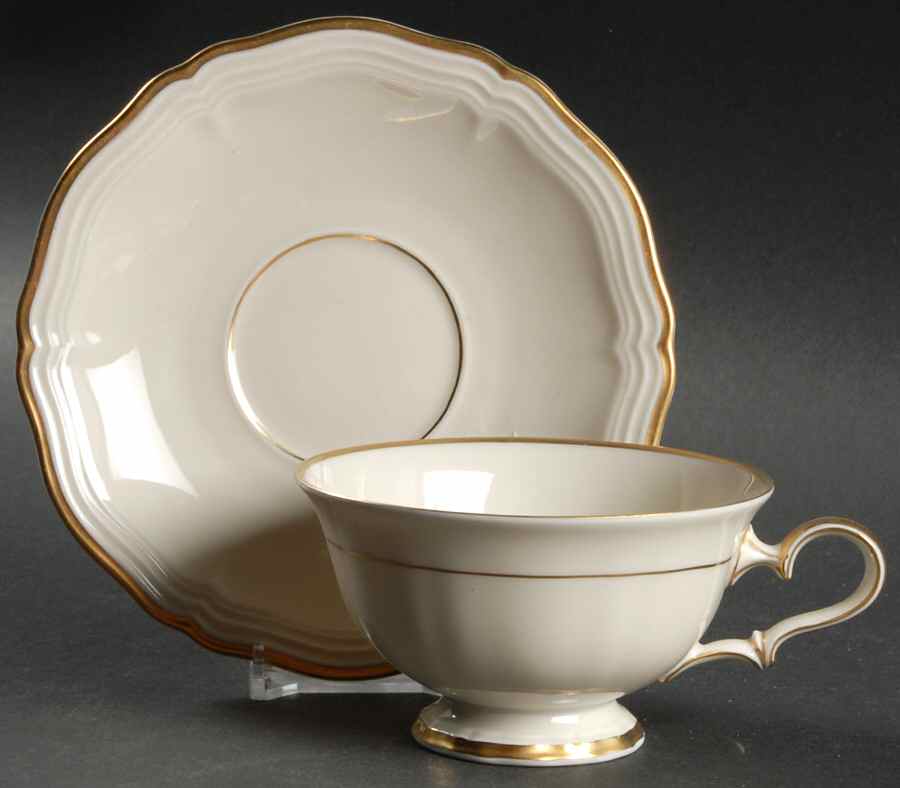 1129 (Chippendale, Cream) Footed Cup & Saucer Set by Rosenthal - Continental-1