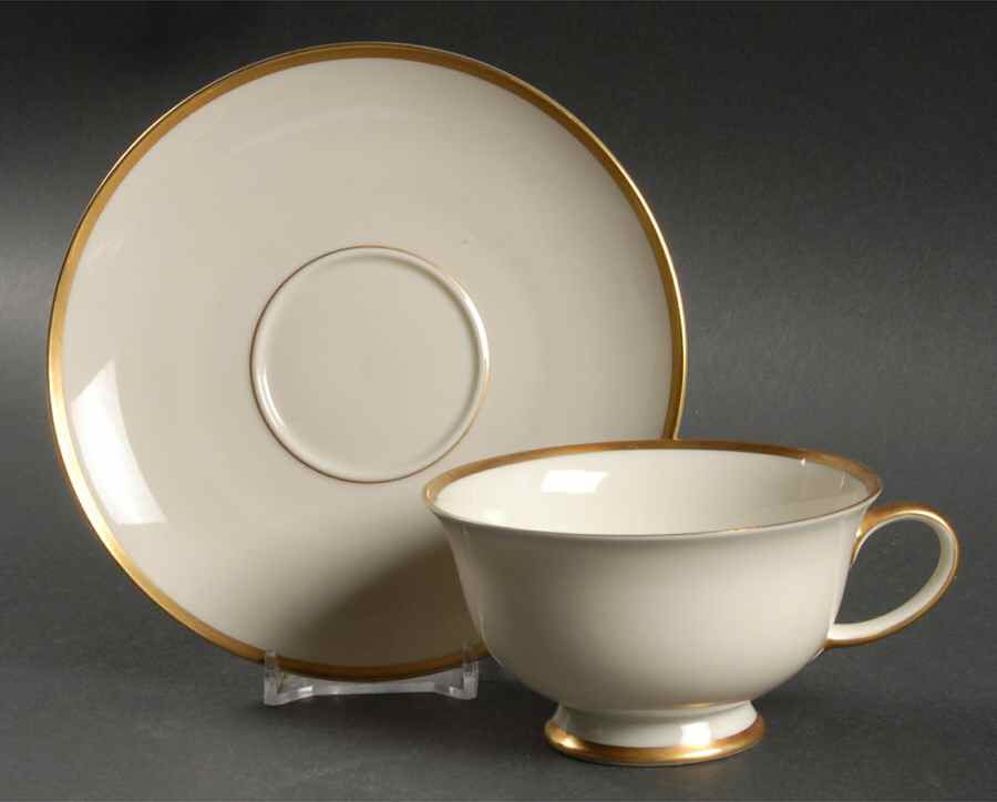 1473 (Aida, Cream) Footed Cup & Saucer Set by Rosenthal - Continental-1