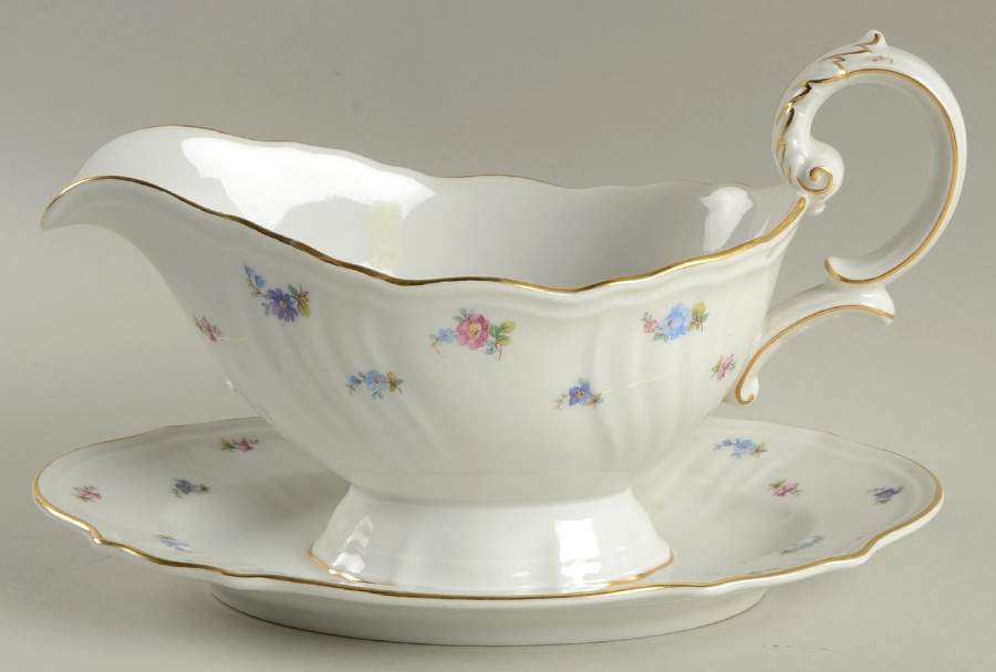 1966 (Parzival) Gravy Boat with Attached Underplate by Rosenthal - Continental-1