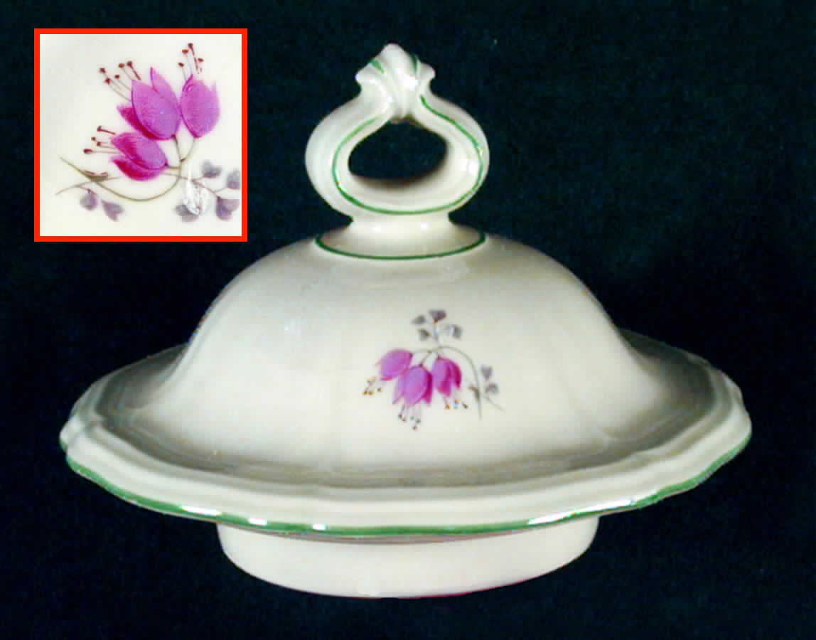 2653 (Chippendale, Green Trim, Cream) Lid for Teapot by Rosenthal - Continental-1