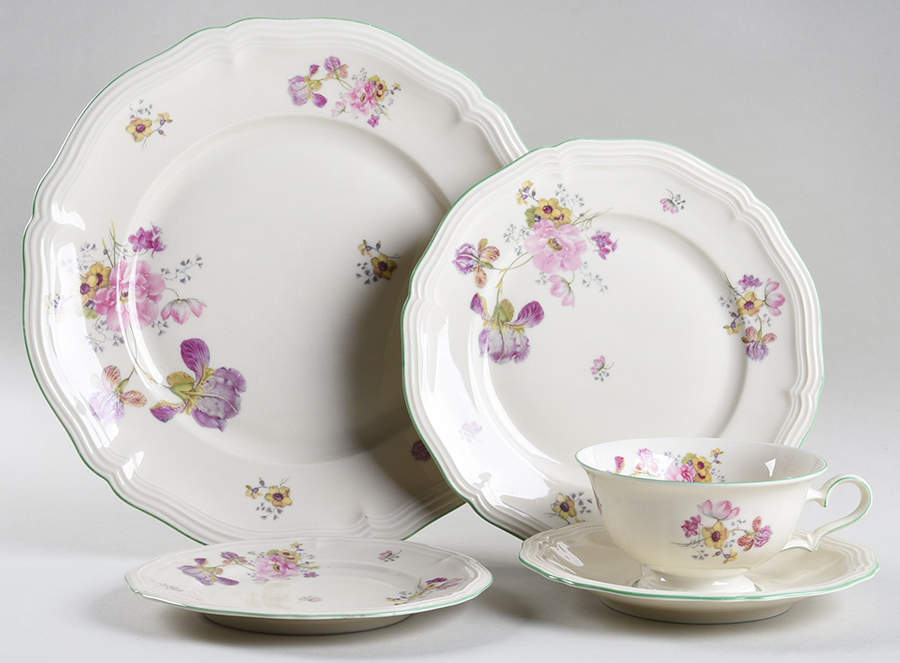 2664 (Chippendale, Cream, Green Trim) 5 Piece Place Setting by Rosenthal - Continental-1