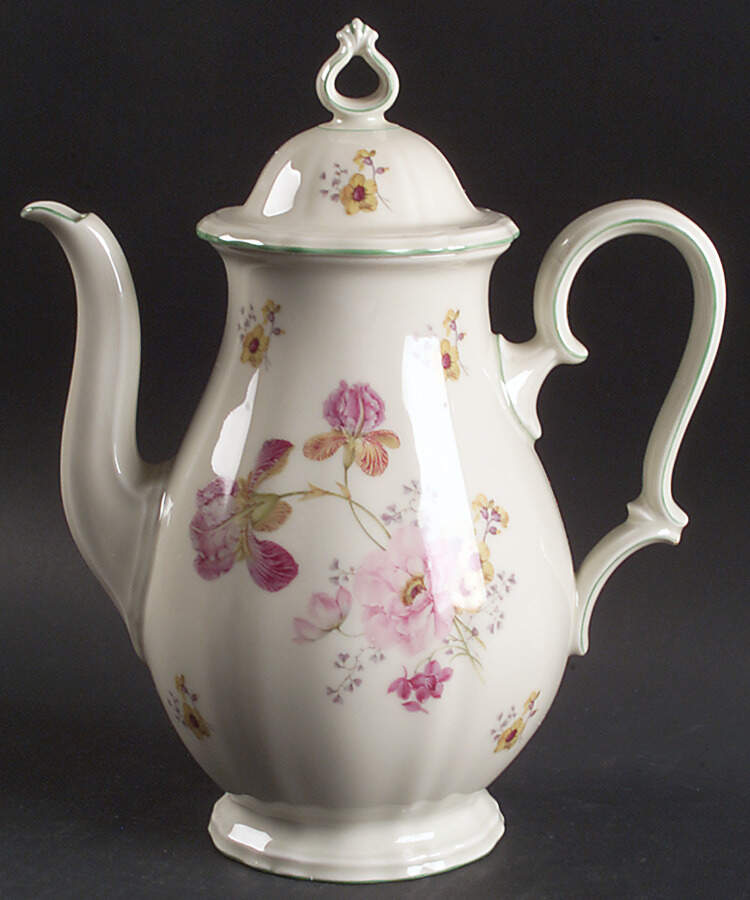 2664 (Chippendale, Cream, Green Trim) Coffee Pot & Lid by Rosenthal - Continental-1