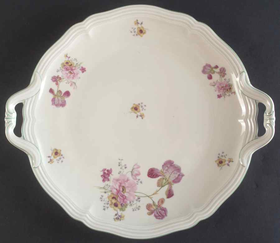 2664 (Chippendale, Cream, Green Trim) Handled Cake Plate by Rosenthal - Continental-1