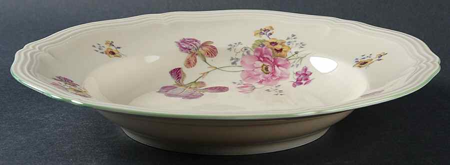 2664 (Chippendale, Cream, Green Trim) Large Rim Soup Bowl by Rosenthal - Continental-1